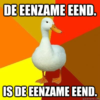 de eenzame eend. is de eenzame eend.  Tech Impaired Duck