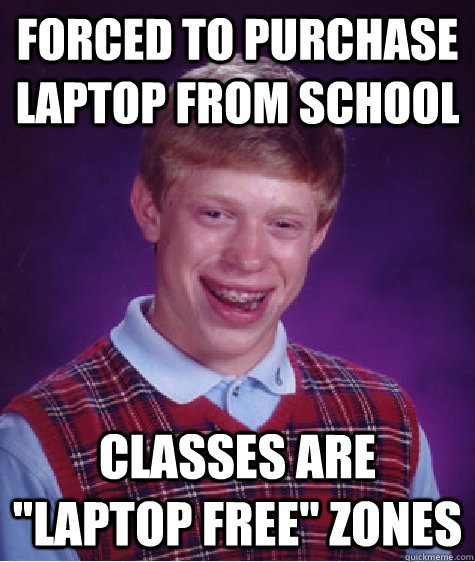 forced to purchase laptop from school classes are 