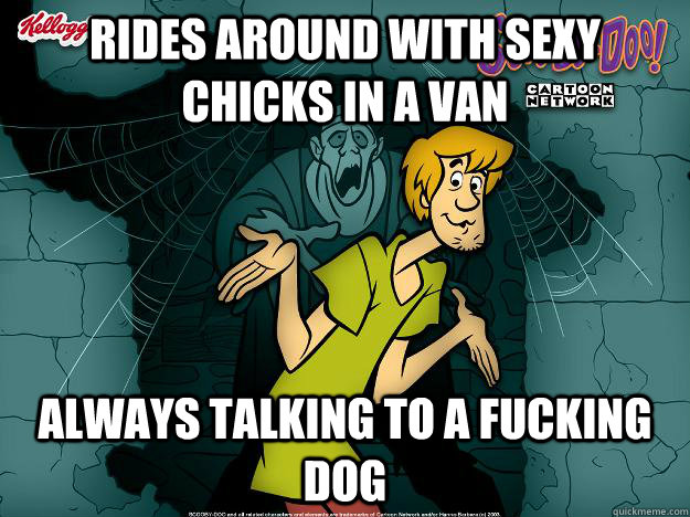 Rides around with sexy chicks in a van Always talking to a fucking dog  Irrational Shaggy