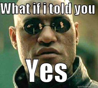 WHAT IF I TOLD YOU  YES Matrix Morpheus