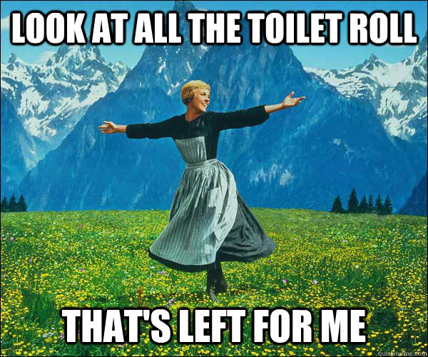 look at all the toilet roll that's left for me - look at all the toilet roll that's left for me  Sound of Music