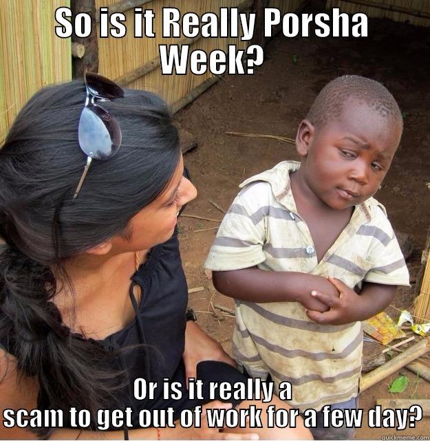 SO IS IT REALLY PORSHA WEEK? OR IS IT REALLY A SCAM TO GET OUT OF WORK FOR A FEW DAY? Skeptical Third World Kid