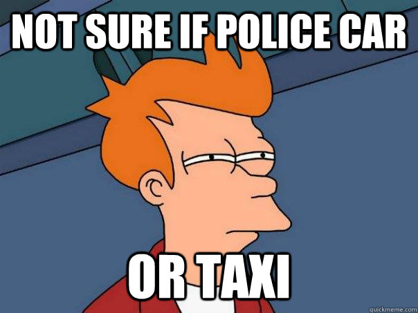 Not sure if police car Or taxi - Not sure if police car Or taxi  Futurama Fry