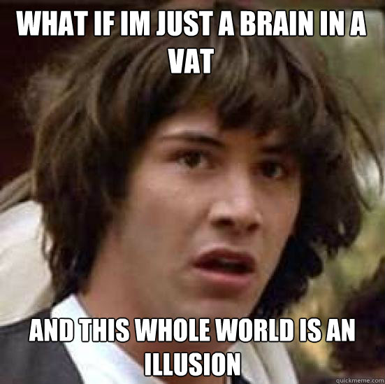 What if im just a brain in a vat and this whole world is an illusion - What if im just a brain in a vat and this whole world is an illusion  conspiracy keanu