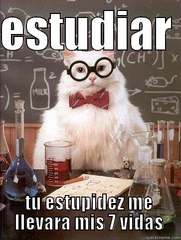 study idiot - ESTUDIAR  TU ESTUPIDEZ ME LLEVARA MIS 7 VIDAS Chemistry Cat