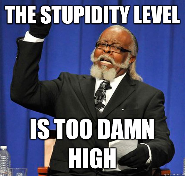 THE STUPIDITY LEVEL IS TOO DAMN HIGH  Jimmy McMillan