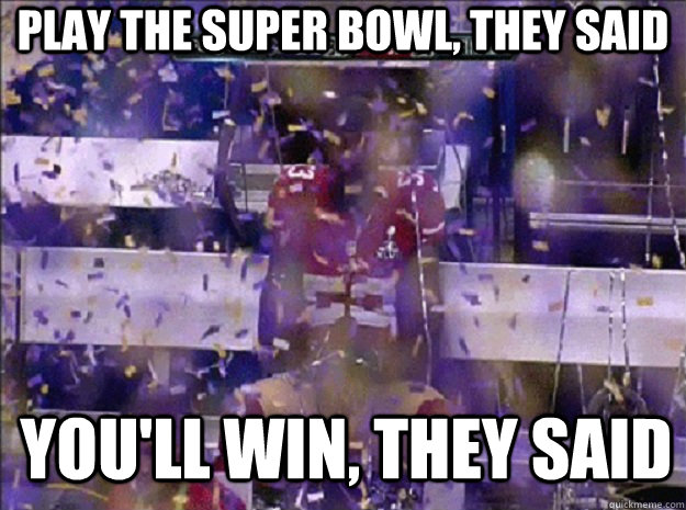 play the super bowl, they said you'll win, they said - play the super bowl, they said you'll win, they said  Sad 49er