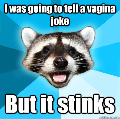 I was going to tell a vagina joke But it stinks  Lame Pun Coon