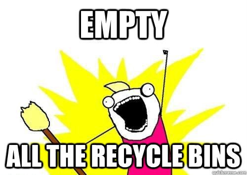 EMPTY ALL THE RECYCLE BINS - EMPTY ALL THE RECYCLE BINS  x all the y