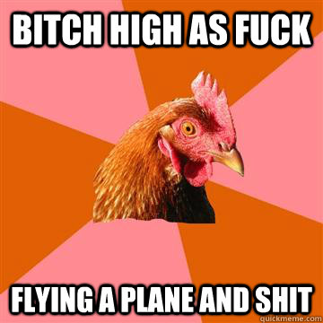 Bitch high as fuck flying a plane and shit  Anti-Joke Chicken