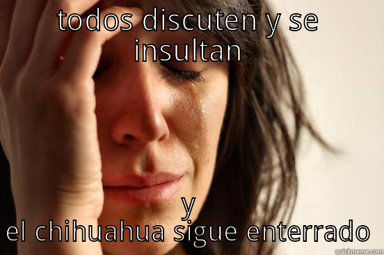 TODOS DISCUTEN Y SE INSULTAN Y EL CHIHUAHUA SIGUE ENTERRADO First World Problems