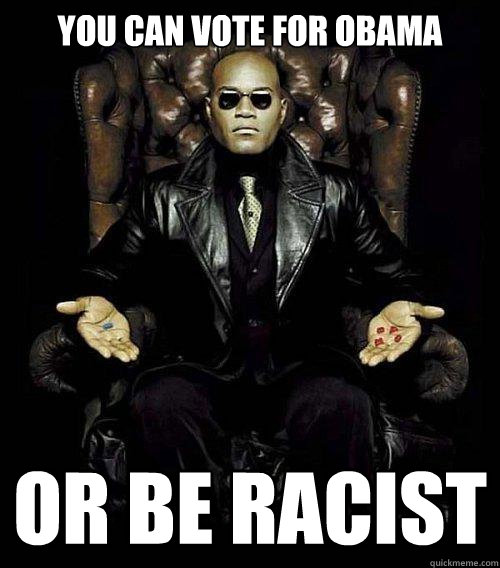 You Can Vote For Obama or be racist  Morpheus