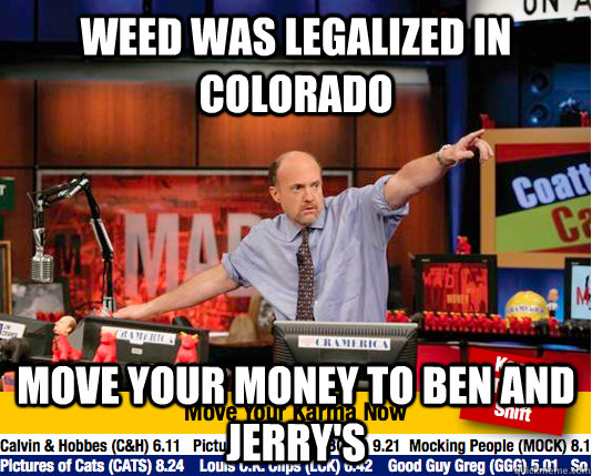 weed was legalized in colorado move your money to Ben and jerry's  Mad Karma with Jim Cramer