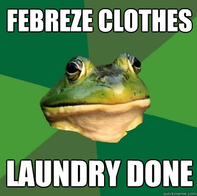 Febreze clothes Laundry done - Febreze clothes Laundry done  Foul Bachelor Frog