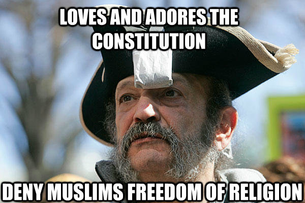 loves and adores the constitution deny muslims freedom of religion  Tea Party Ted