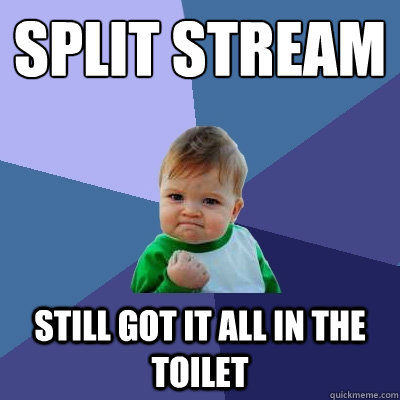 Split Stream Still got it all in the toilet  Success Kid