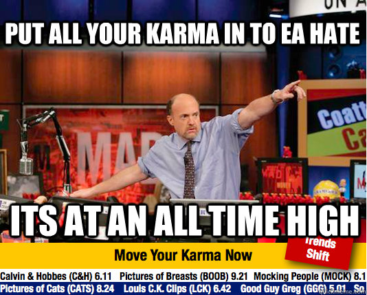 Put all Your karma in to ea hate its at an all time high  Mad Karma with Jim Cramer