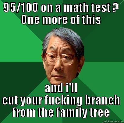 95/100 ON A MATH TEST ? ONE MORE OF THIS AND I'LL CUT YOUR FUCKING BRANCH FROM THE FAMILY TREE High Expectations Asian Father