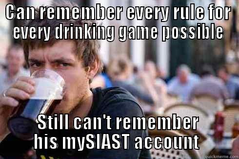 Seems pretty reasonable to me - CAN REMEMBER EVERY RULE FOR EVERY DRINKING GAME POSSIBLE STILL CAN'T REMEMBER HIS MYSIAST ACCOUNT  Lazy College Senior