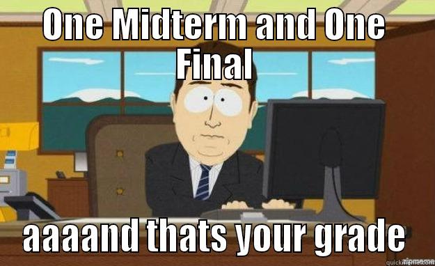 Senior Year - ONE MIDTERM AND ONE FINAL AAAAND THATS YOUR GRADE aaaand its gone