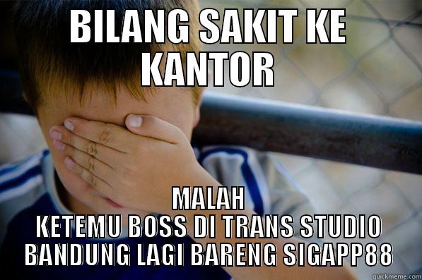 BILANG SAKIT KE KANTOR MALAH KETEMU BOSS DI TRANS STUDIO BANDUNG LAGI BARENG SIGAPP88 Confession kid