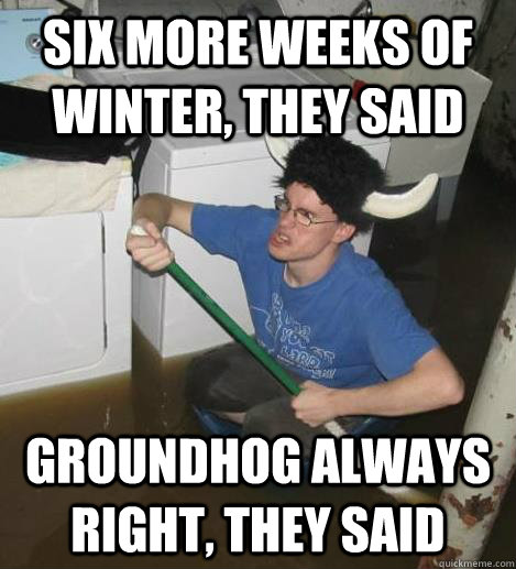 Six more weeks of winter, they said Groundhog always right, they said  