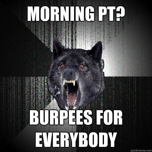 Morning PT? Burpees for
Everybody  Insanity Wolf