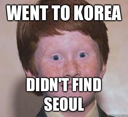 Went to Korea   Didn't find Seoul - Went to Korea   Didn't find Seoul  Over Confident Ginger