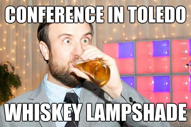 conference in toledo whiskey lampshade   