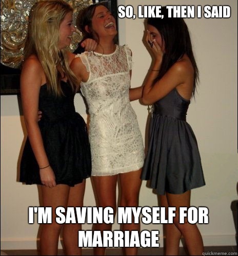 So, like, then I said  I'm saving myself for marriage  Vindictive Girls