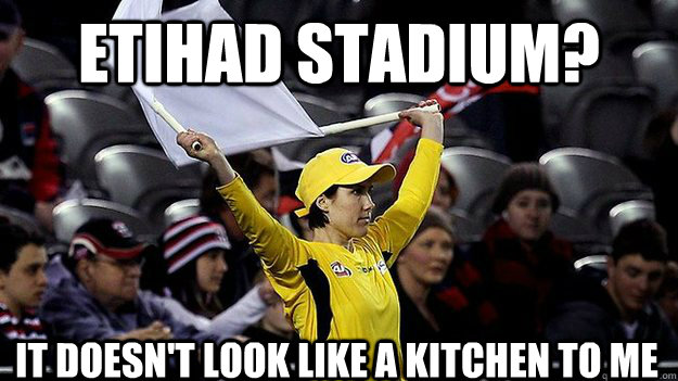 Etihad stadium? it doesn't look like a kitchen to me - Etihad stadium? it doesn't look like a kitchen to me  Goal Umpire