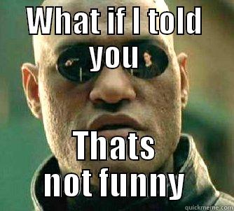 WHAT IF I TOLD YOU THATS NOT FUNNY Matrix Morpheus