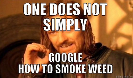 ONE DOES NOT SIMPLY GOOGLE HOW TO SMOKE WEED Boromir