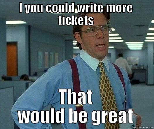 I YOU COULD WRITE MORE TICKETS THAT WOULD BE GREAT Office Space Lumbergh