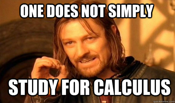 one does not simply study for calculus  Boromir