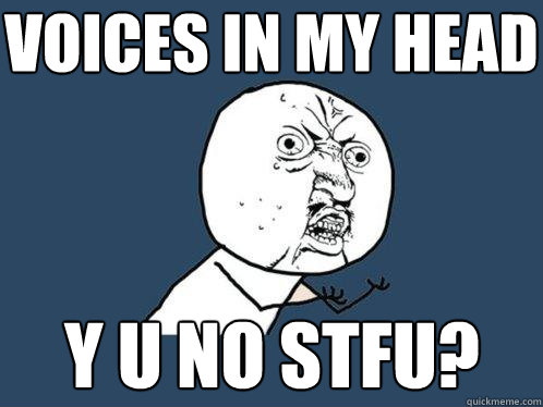 voices in my head y u no STFU?  Y U No