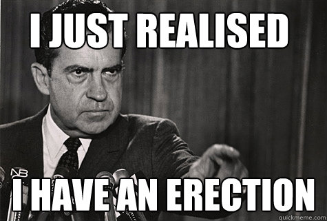 I JUST REALISED I HAVE AN ERECTION  Nixon