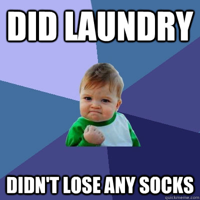 Did laundry Didn't lose any socks  Success Kid