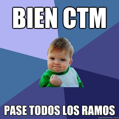 bien ctm pase todos los ramos  Success Kid