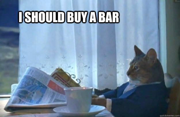 I should buy a bar  Sophisticated Cat