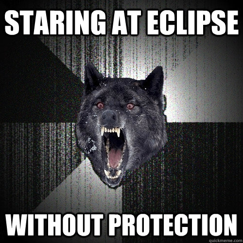 staring at eclipse without protection  Insanity Wolf