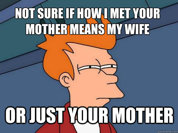 not sure if how i met your mother means my wife or just your mother  Futurama Fry