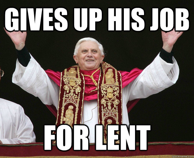 Gives up his job for lent - Gives up his job for lent  Misc