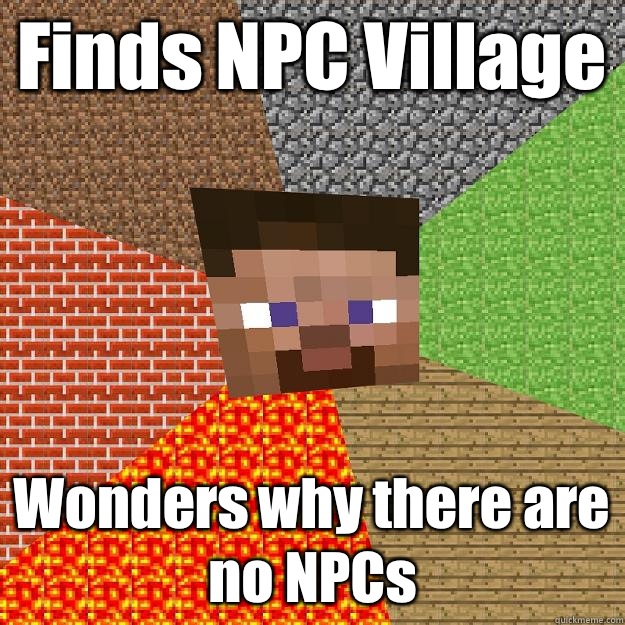 Finds NPC Village Wonders why there are no NPCs  Minecraft