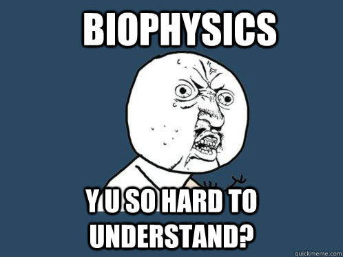 Biophysics Y u so hard to Understand?  Y U No