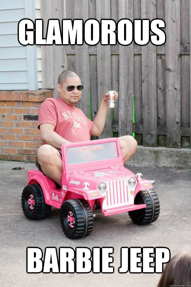 Glamorous Barbie Jeep - Glamorous Barbie Jeep  drunk dad