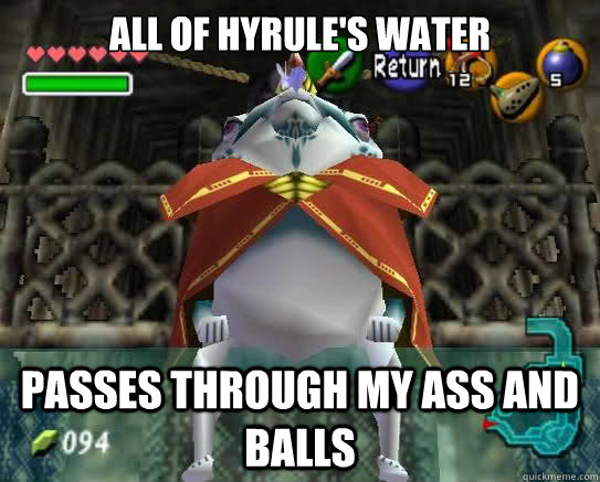 All of hyrule's water passes through my ass and balls  King Zora