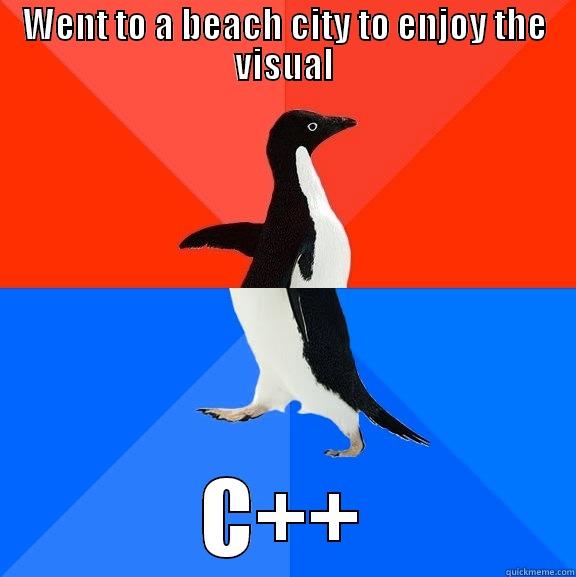 WENT TO A BEACH CITY TO ENJOY THE VISUAL C++ Socially Awesome Awkward Penguin