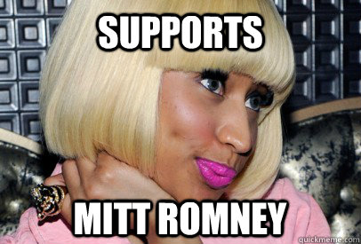 Supports Mitt Romney  Nicki Minaj