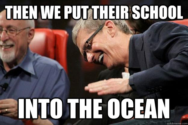 then we put their school Into the ocean  